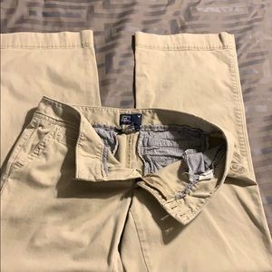 AE khaki flare leg 6P